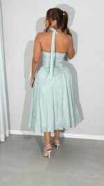 dress blue sage floral - Imagen 4