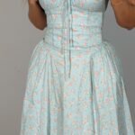 dress blue sage floral
