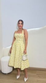 VESTIDO FLORAL MIEL - Imagen 2
